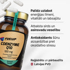 Koenzīms Q10 100 mg (ubihinons) enerģijai un vitalitātei no Fuel Up (100 kapsulas)