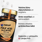 Aktīvā folskābe (5-MTHF) 800 mcg asinsradei un grūtniecības plānošanai no Fuel Up