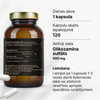 Glikozamīna sulfāts 500 mg (2KCl) skrimšļa struktūrvielu papildināšanai no Fuel Up (120 kapsulas)