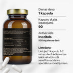Mio-inozitols 500 mg glikozes vielmaiņai un hormonālajam līdzsvaram sievietēm no Fuel Up (90 kapsulas)